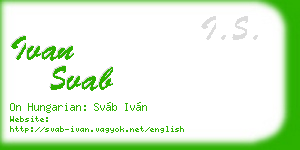 ivan svab business card